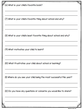 FREEBIE! Parent Learning Survey by Pencils and Chalk | TpT