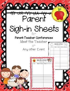 Preview of FREEBIE*** Parent Teacher Conference Sign In Sheet Color and Black&White