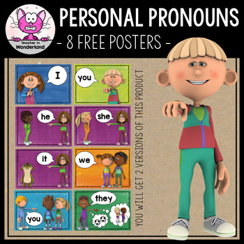 Preview of FREEBIE Personal Pronouns Posters