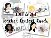 FREEBIE! Personalized Teacher Contact Business Card with Avatar