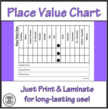 Preview of Place Value Chart - FREEBIE
