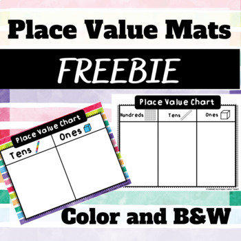 Preview of FREEBIE Place Value Chart Thousands, Hundreds, Tens & Ones Kindergarten