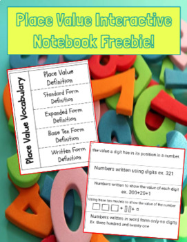 Preview of FREEBIE- Place Value Vocabulary Interactive Notebook