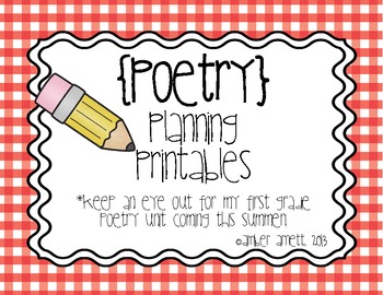 Preview of {FREEBIE} Poetry Planning Printables- Graphic Organizers