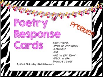 Preview of FREEBIE - Poetry Response Cards