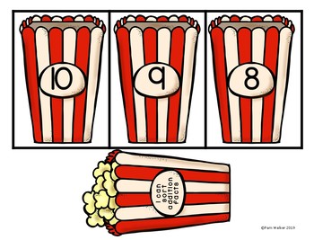 FREEBIE Popcorn Sorting Math Facts for Sums of 8, 9, and 10 | TpT