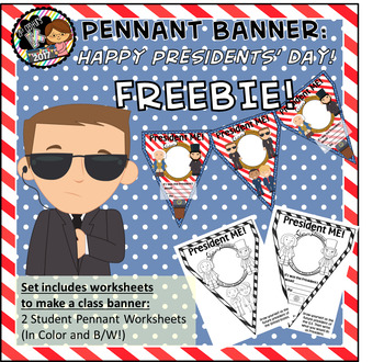 Preview of FREEBIE Presidents' Day Pennant Banner Worksheet