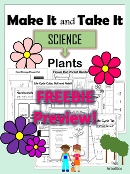 Preview of FREEBIE Sample: Make It and Take It Plant Parts and Life Cycle NO PREP