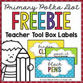 {FREEBIE} Primary Polka Dot Teacher Toolbox Labels