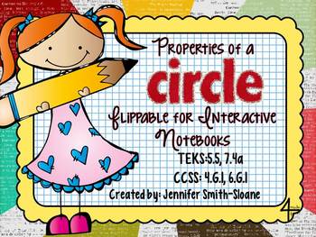 FREEBIE Properties of a Circle Flippable (Foldable) and Exit Ticket