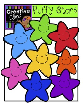 Preview of FREEBIE! Puffy Stars {Creative Clips Digital Clipart}