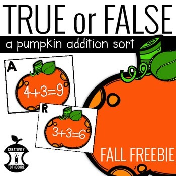 FREEBIE Pumpkin Addition Sort