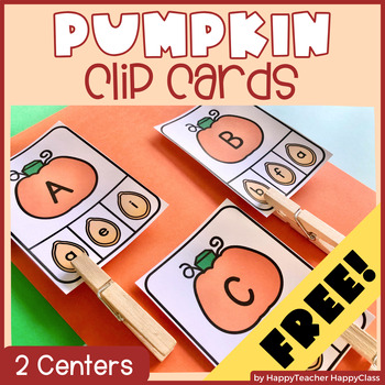 FREEBIE! Pumpkin Clip Cards - Fall Fine Motor Skills Using Clothespins