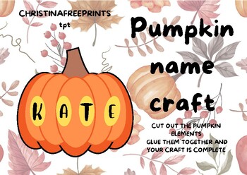 Preview of FREEBIE Pumpkin name craft