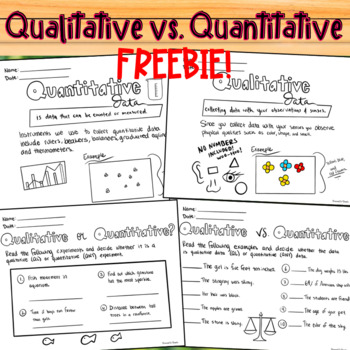 Preview of FREEBIE - Qualitative vs Quantitative Data