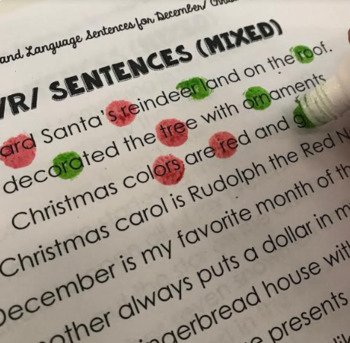 Preview of FREEBIE /R/ Artic Christmas and December Holiday sentences - no prep worksheet
