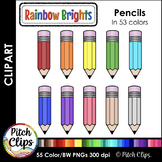 Rainbow Brights: Fun Pencil clip art (Clipart)