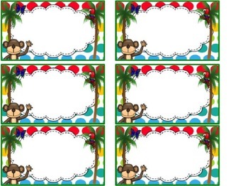 FREEBIE- Rainforest/Jungle themed EDITABLE tags! by Eva Robinson