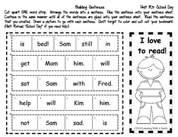 Reading Street FIRST GRADE Free BUILDING SENTENCES Cut and ...