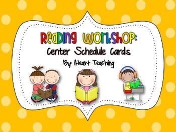 Preview of {FREEBIE} Reading Workshop Center Schedule Cards (First, Second, & Third Grade)