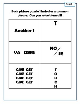 freebie rebus puzzles for critical thinking by one teacher s adventures