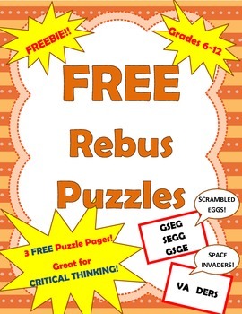 Preview of FREEBIE: Rebus Puzzles for Critical Thinking