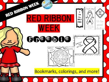 Preview of FREEBIE - Red Ribbon Week (bookmark, games, coloring)