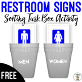 FREE Restroom Signs Sorting Work Task Box Activity
