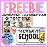 FREEBIE SAMPLE | Discussion Prompts | SEL Check In Scales 
