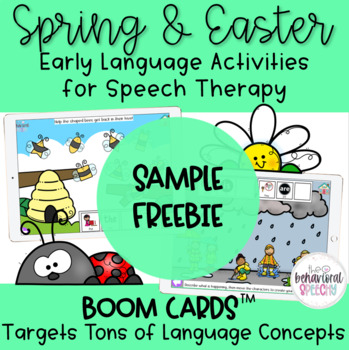 Preview of FREEBIE SAMPLE of Spring & Easter Early Language BOOM Cards for Speech Therapy