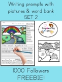 FREE SET 2: Writing prompts w/ pictures, word bank, ABC mo