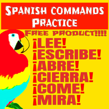 Preview of FREEBIE SPANISH COMMANDS PRACTICE WORKSHEET FOR ALL LEVELS