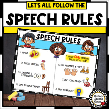 Preview of FREEBIE! SPEECH ROOM RULES SPEECH THERAPY PHONOLOGY ARTIC APRAXIA