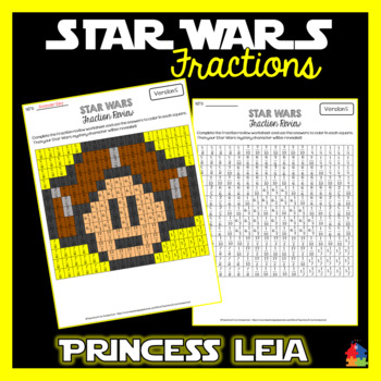 Preview of FREEBIE!! STAR WARS Fractions Review (Princess Leia)