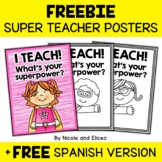 FREE Superhero Teacher Appreciation Posters + Spanish