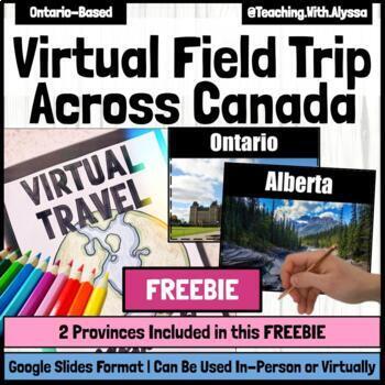 Preview of FREEBIE Sample of Virtual Field Trip Across Canada | Digital Slides