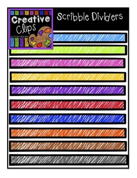 Preview of FREEBIE! Scribble Dividers {Creative Clips Digital Clipart}