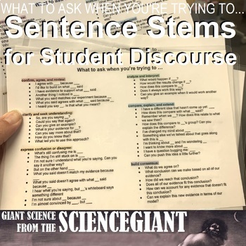 Preview of FREEBIE Sentence Stems for Student Discourse
