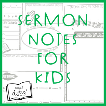 Preview of FREEBIE! Sermon Notes for Kids (Elementary)