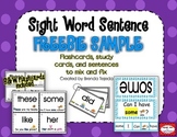FREEBIE: Sight Word Sentence Flashcards & Trace and Read C