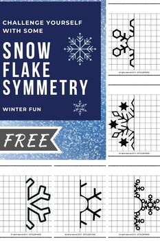 Preview of FREEBIE Snowflakes Symmetry - Winter Math Center