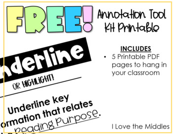 Preview of FREEBIE Social Studies Annotation Toolkit Printables