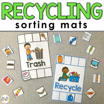 Preview of FREE Recycling and Trash Sorting Mats for Students with Special Needs