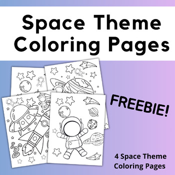 Preview of FREEBIE: Space Coloring Page