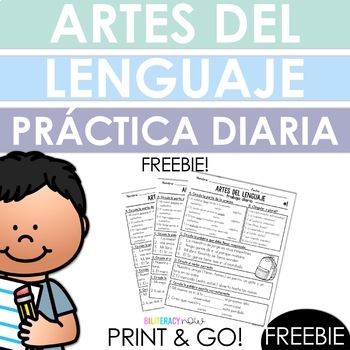 Preview of FREEBIE Spanish Daily Work - Grammar & Language Arts Practice