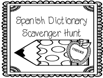 Preview of FREEBIE- Spanish Dictionary Scavenger Hunt- Months of the Year