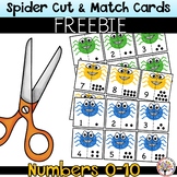 FREEBIE:  Spider cut & match numbers 1-10