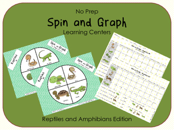 Preview of FREEBIE Spin and Graph No Prep - Reptiles and Amphibians (3 SETS)