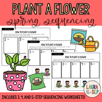 Preview of FREEBIE Spring 3, 4, 5-Step Sequencing - Plant a Flower
