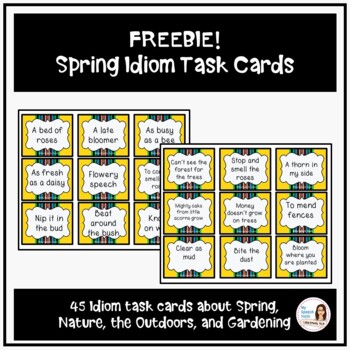 Preview of Spring Idiom Task Cards for Speech Therapy